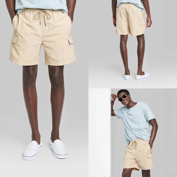 XXL - Mens Woven Cargo Shorts 6.5in - Original Use - Khaki - Picture 1 of 6